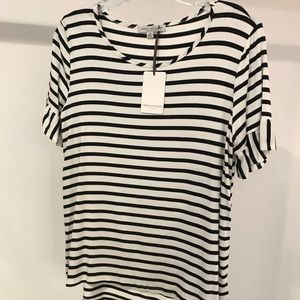 Green Envelope Tops - NWT! Stripe Fluttered Boat Neck Top Green Envelope Tops - NWT! Stripe Fluttered Boat Neck Top